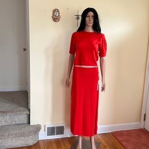 100% Cashmere top and skirt set
